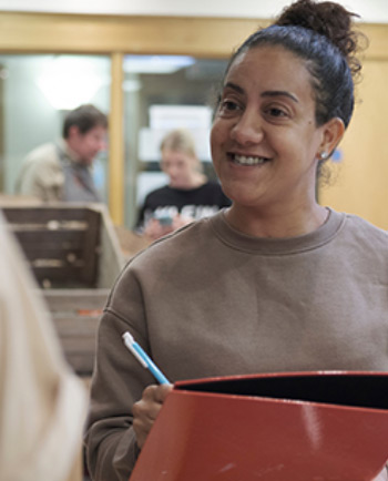 photo of woman smiling in a doctor office